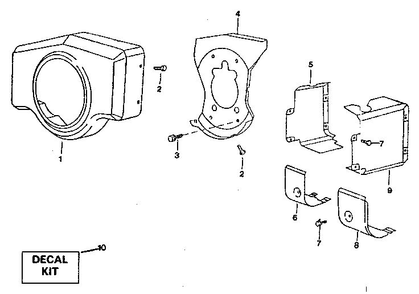 Muffler, Air Guide And Housing Group Diagram and Parts List for 422400-422499 0758-01 Briggs and Stratton Engine